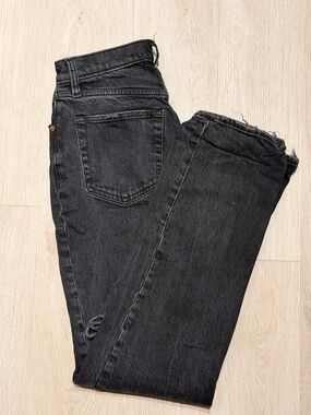 Abercrombie & Fitch Distressed Black Straight Leg Jeans
